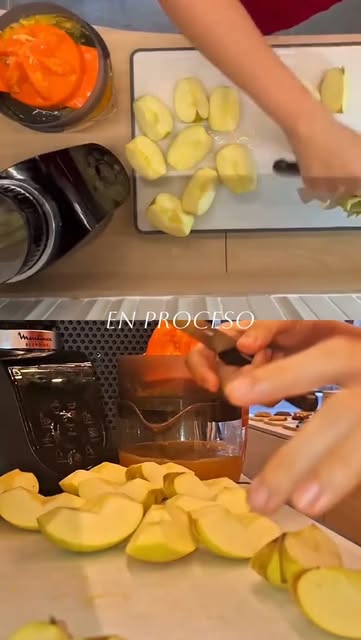 Preparando zumo natural en Inesita
